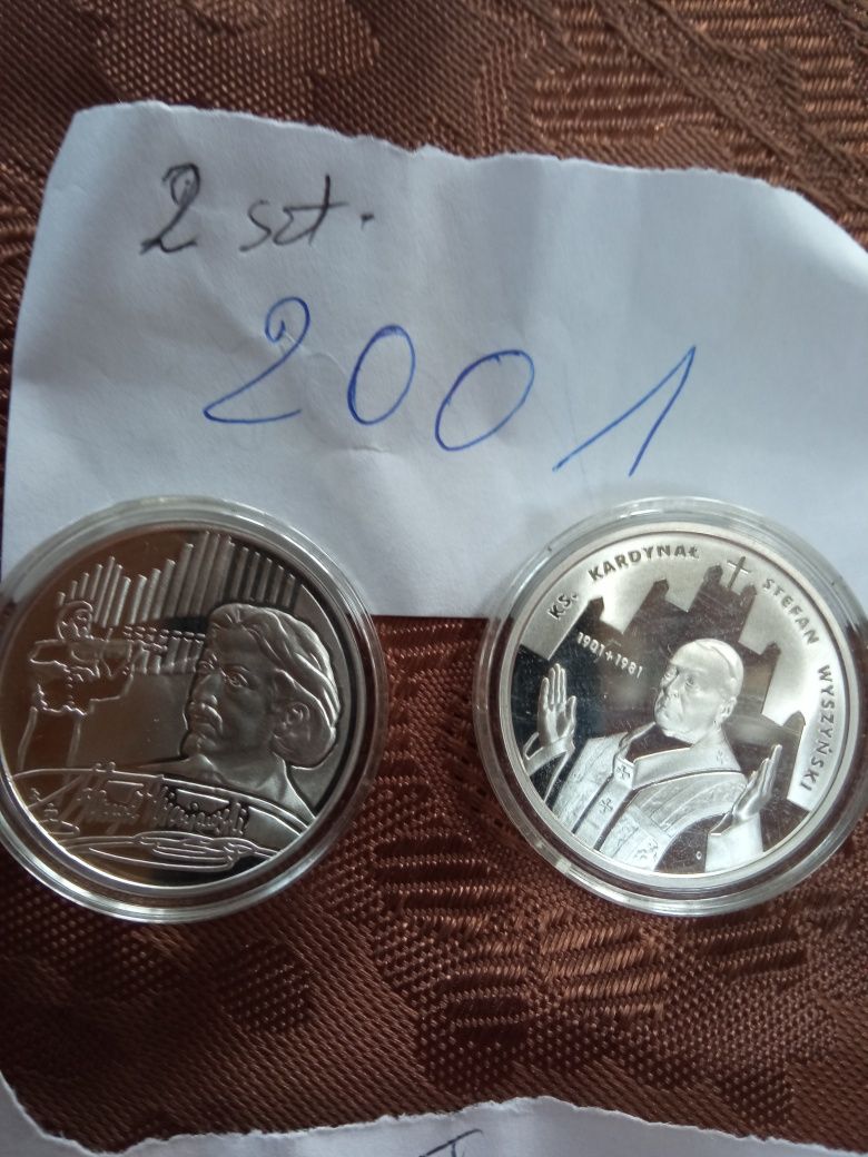 Monety 1999 do 2003 okolicznościowe srebrne 10 zł  10 szt