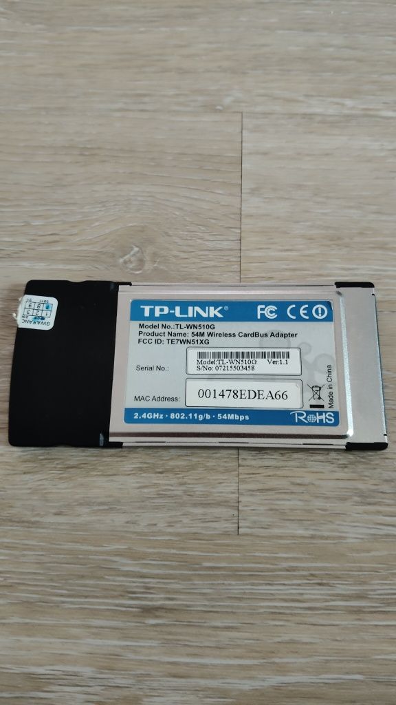 TP-Link TL-WN510G jest bezprzewodowa karta sieciowa 54Mbps