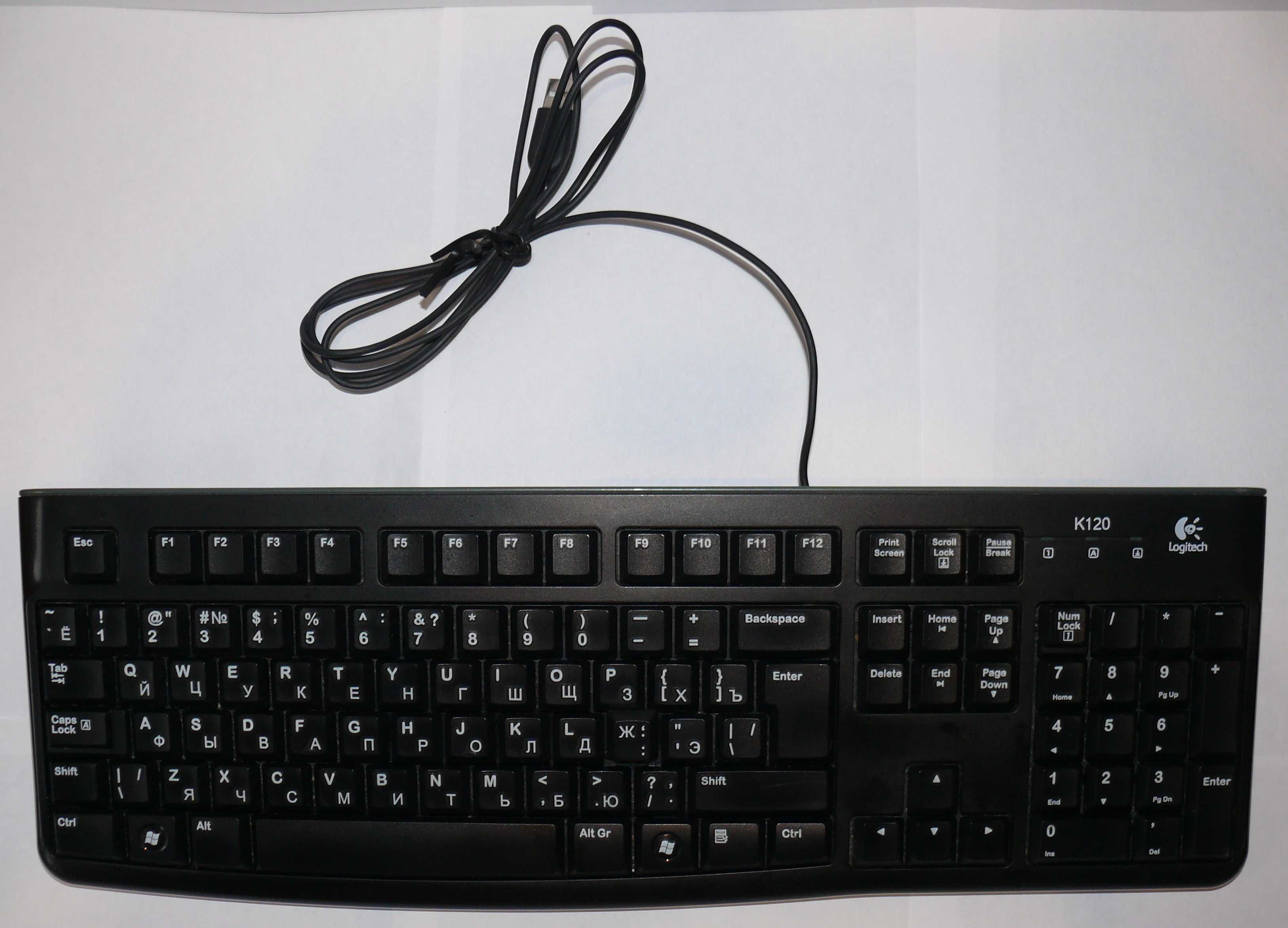 Брендовая клавиатура Logitech K120 USB RUS (бесплатная доставка)