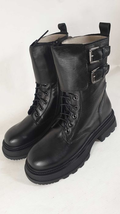 INUOVO SKÓRZANE nowe czarne  botki  39