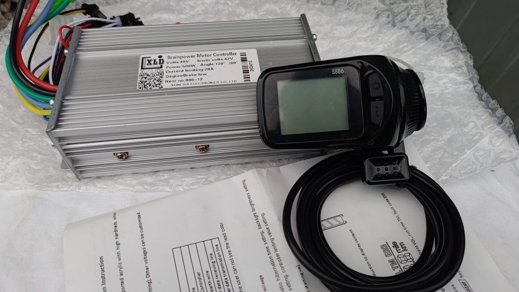 Sterownik+wyświetlacz z manetką 24V36V48V52V60V 500W-1200W 28A Nowe
