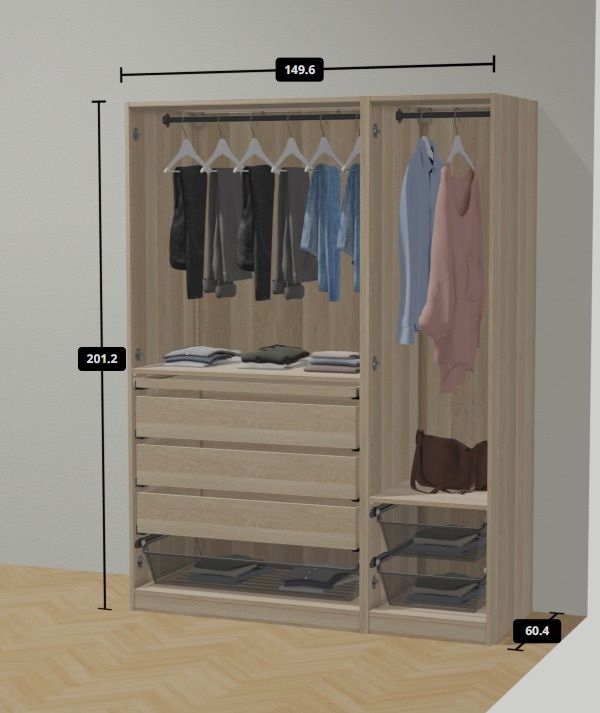 Roupeiro PAX IKEA com luz interior - Como novo (2024)
