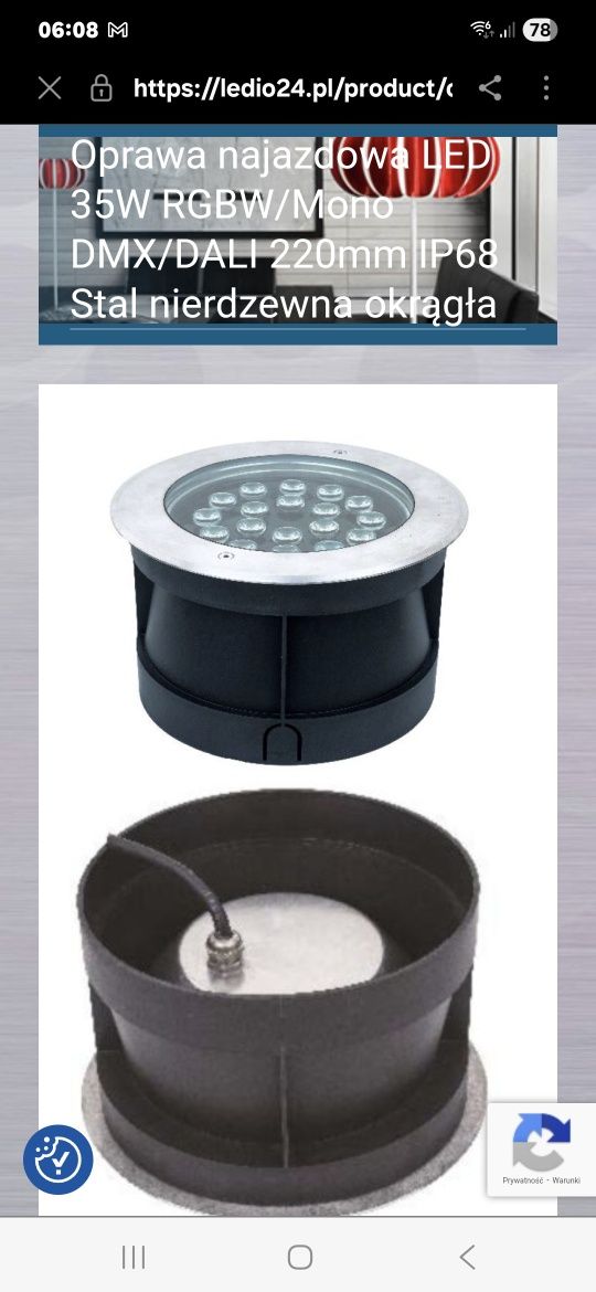 Halogen montowany zewnatrz