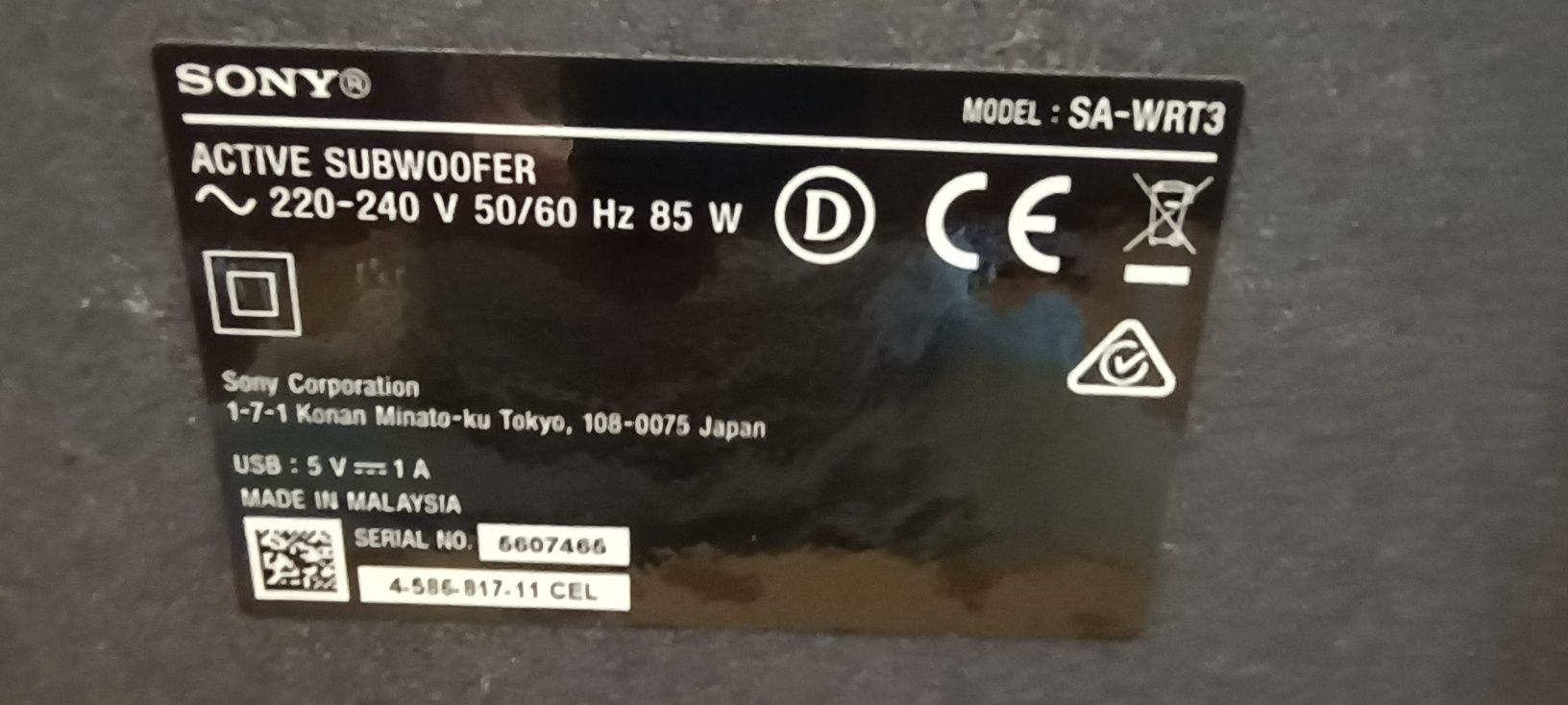 Soundbar Sony 5.1 CH, USB, bluetooth.