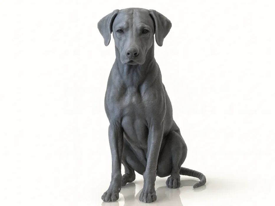 Estátua Cão Rhodesian Ridgeback Elegante