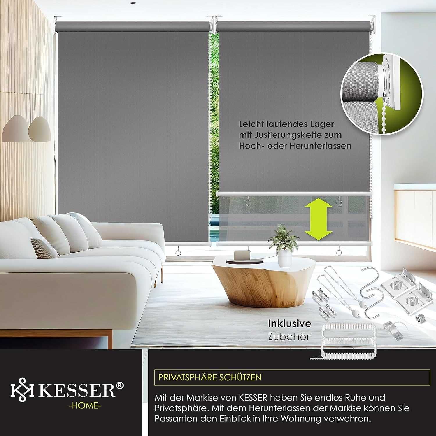 Nowa markiza balkonowa / ochrona KESSER / 160x240 / roleta !4606!