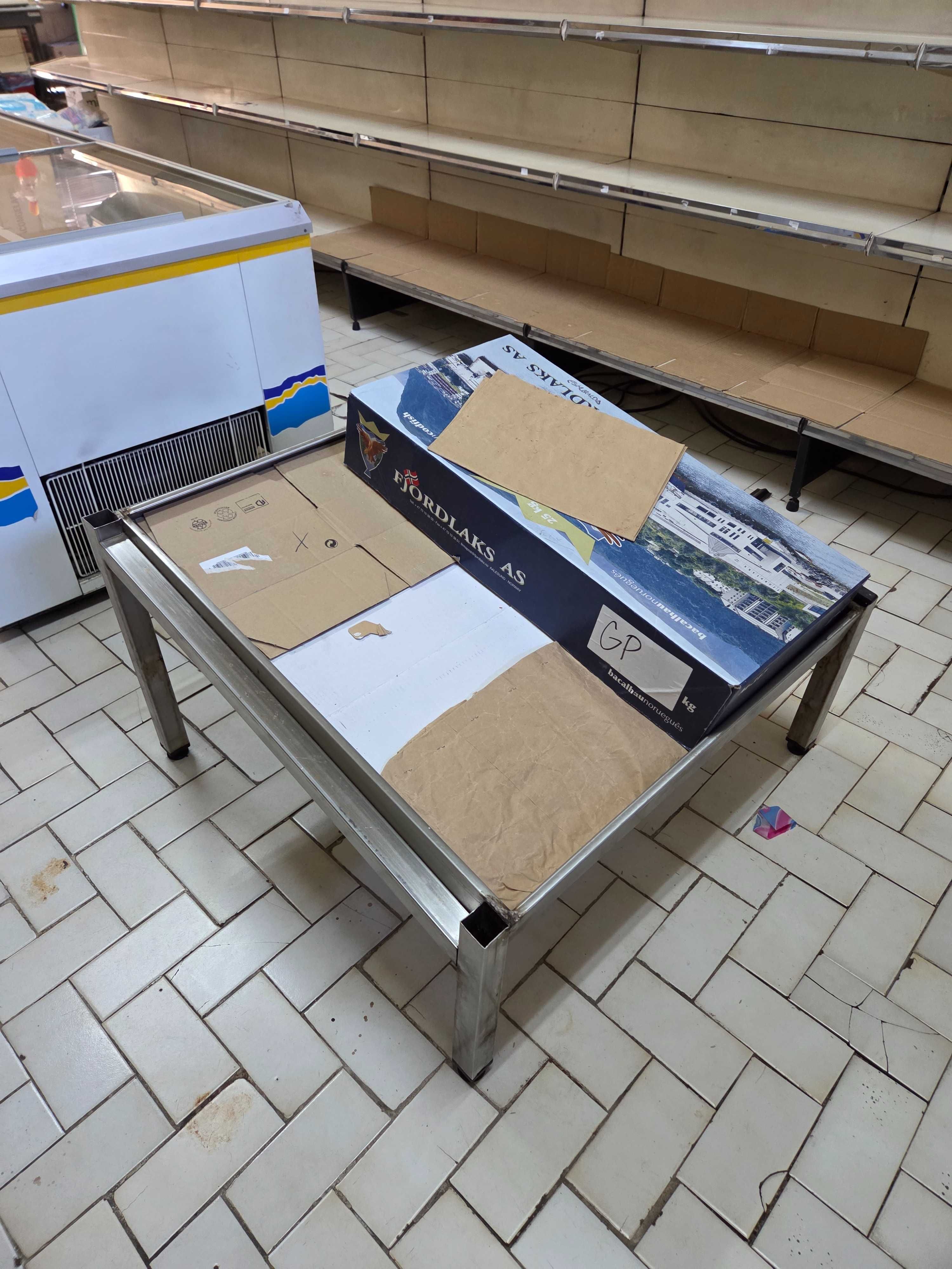 Mostrador/estante para Caixas de Bacalhau em inox