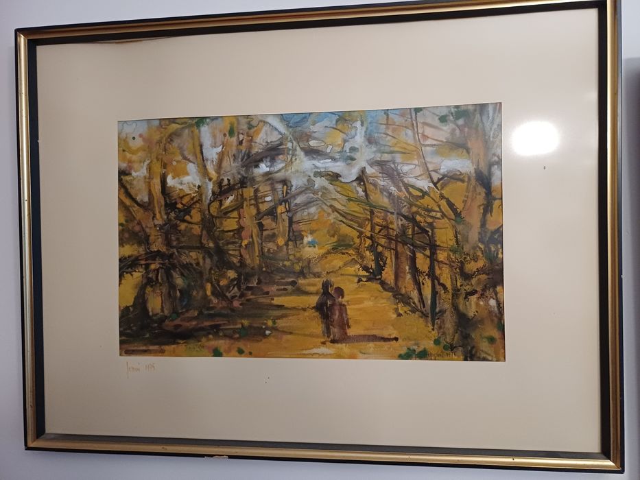 Obraz "Jesień" Jan Geppert 1975 akwarela