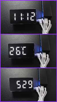Relógio LED USB Alarme, Data e Temperatura. NOVO