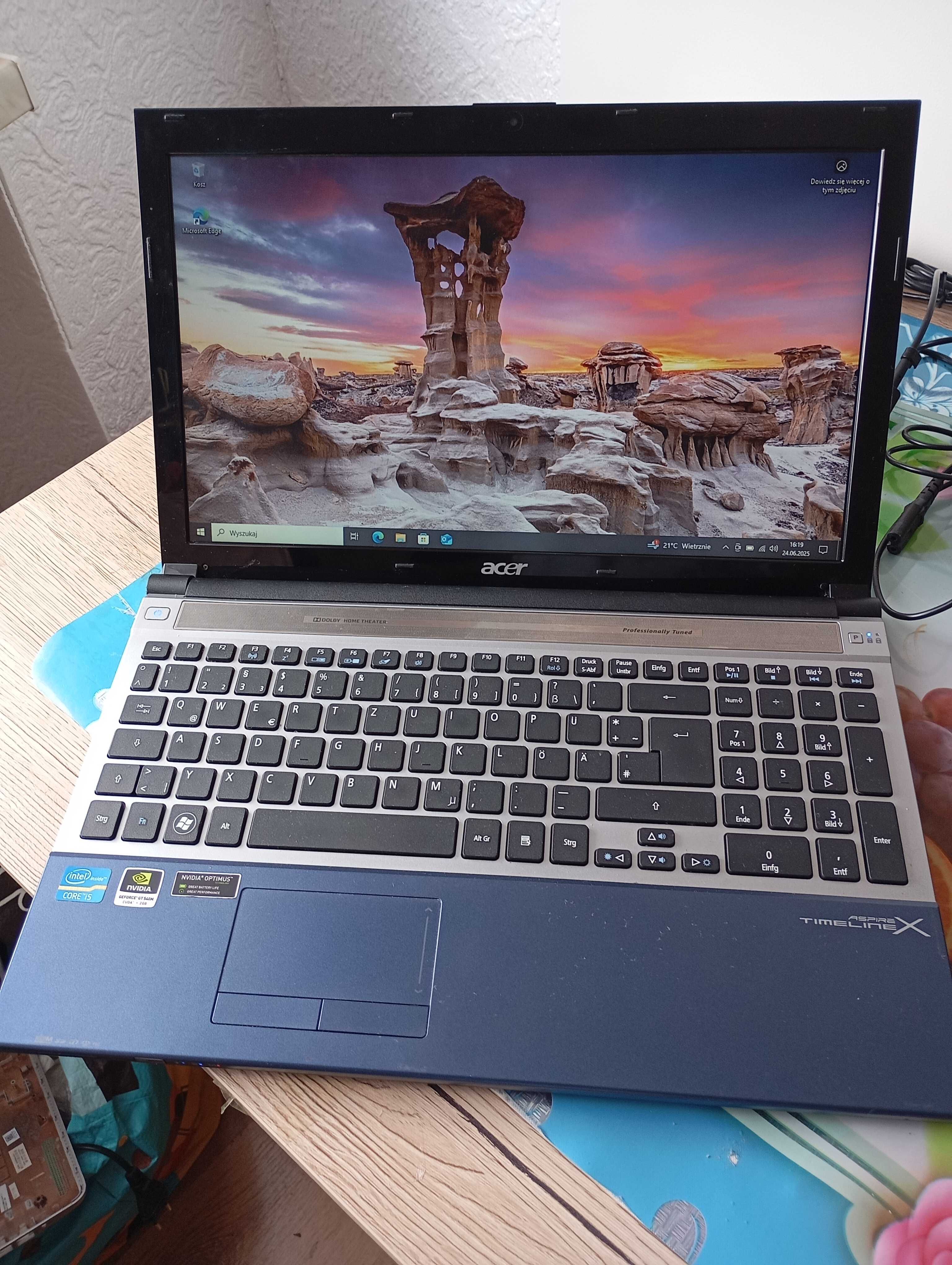 sprzedam acer intel core i5-2,40ghz 2,40ghz ,4watk, nvidia geforce 2gb