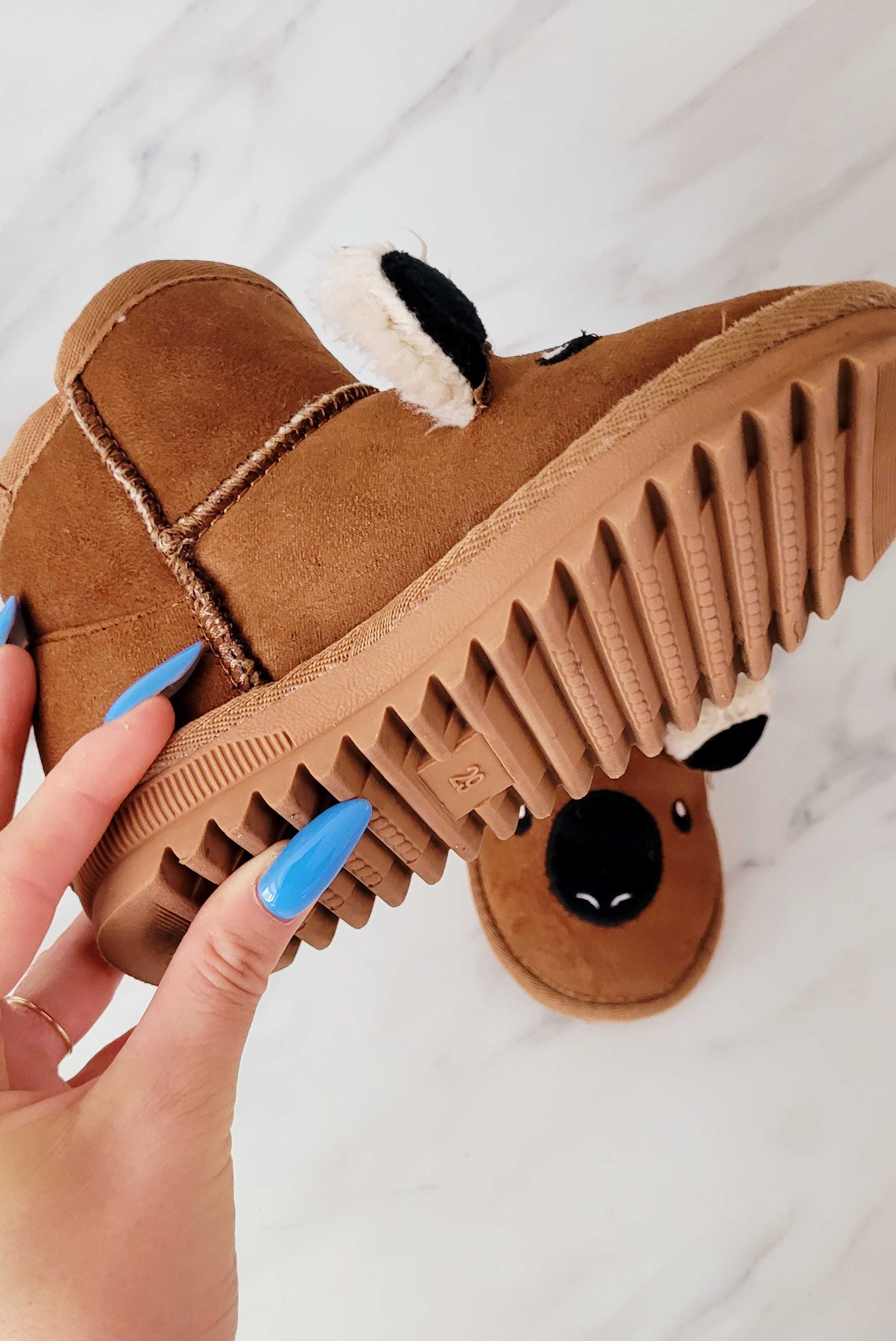 Buty jak emu jesień karmelowe buciki ocieplane koale h&m