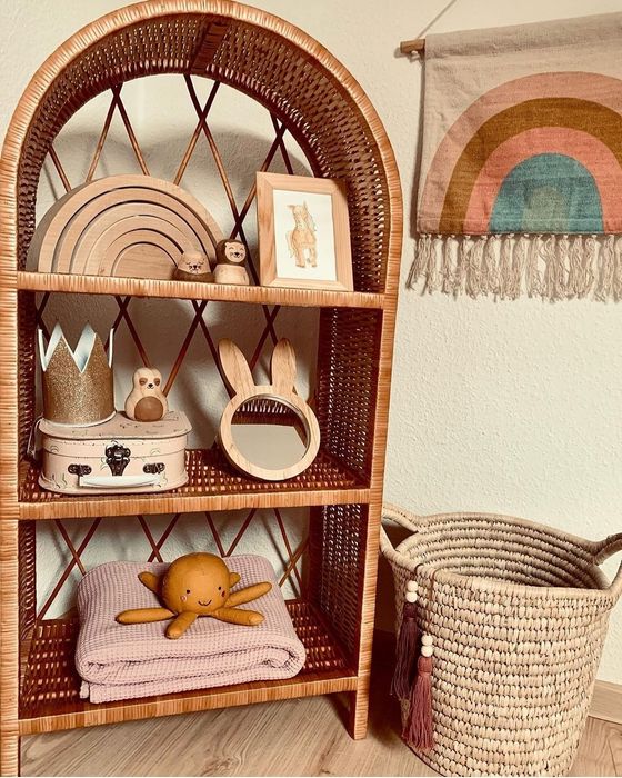 Wiklinowa Etazerka bez drzwiczek łuk handmade regał, szafka, półka