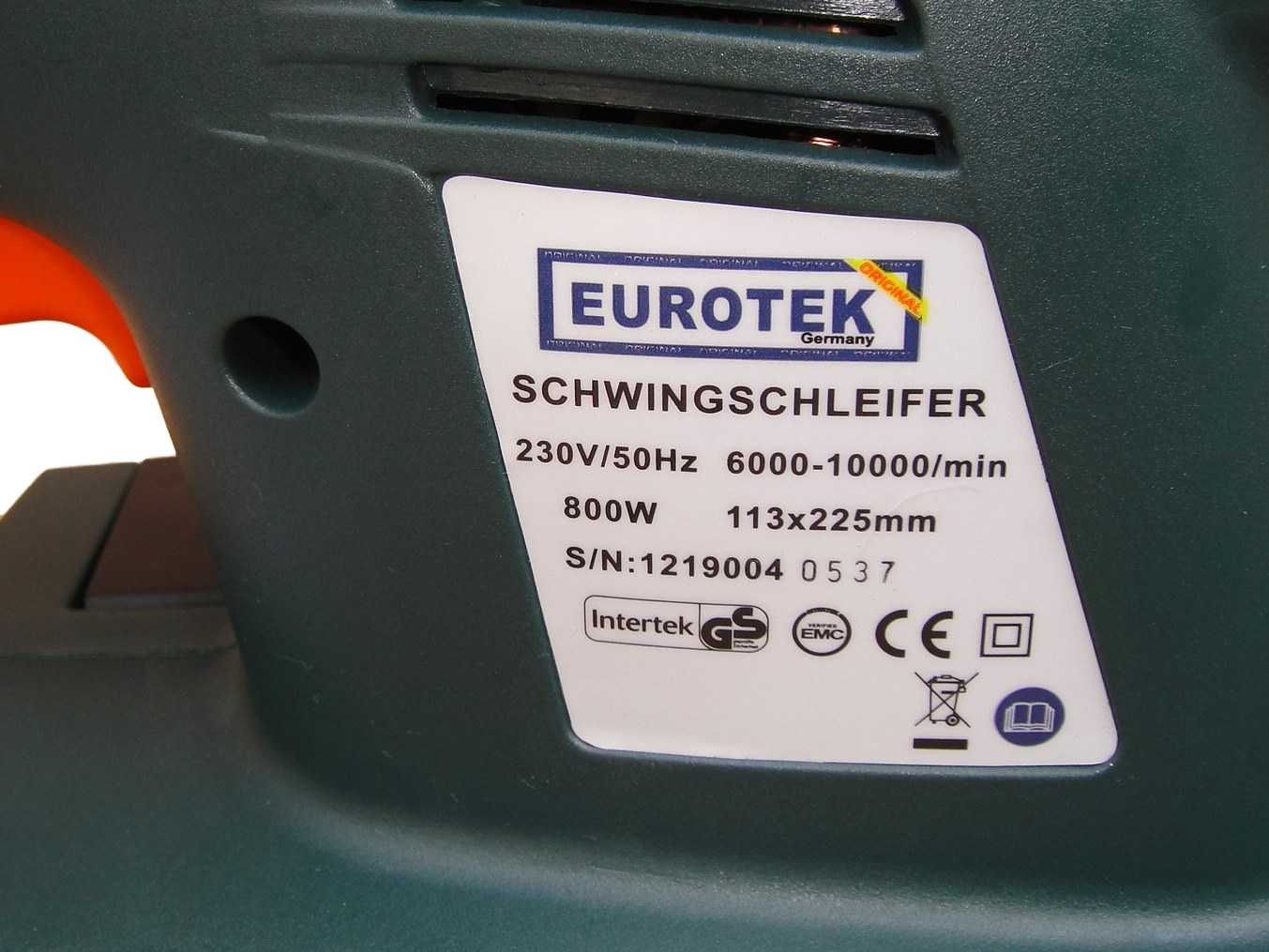 Szlifierka taśmowa oscylacyjna 800 W Eurotek