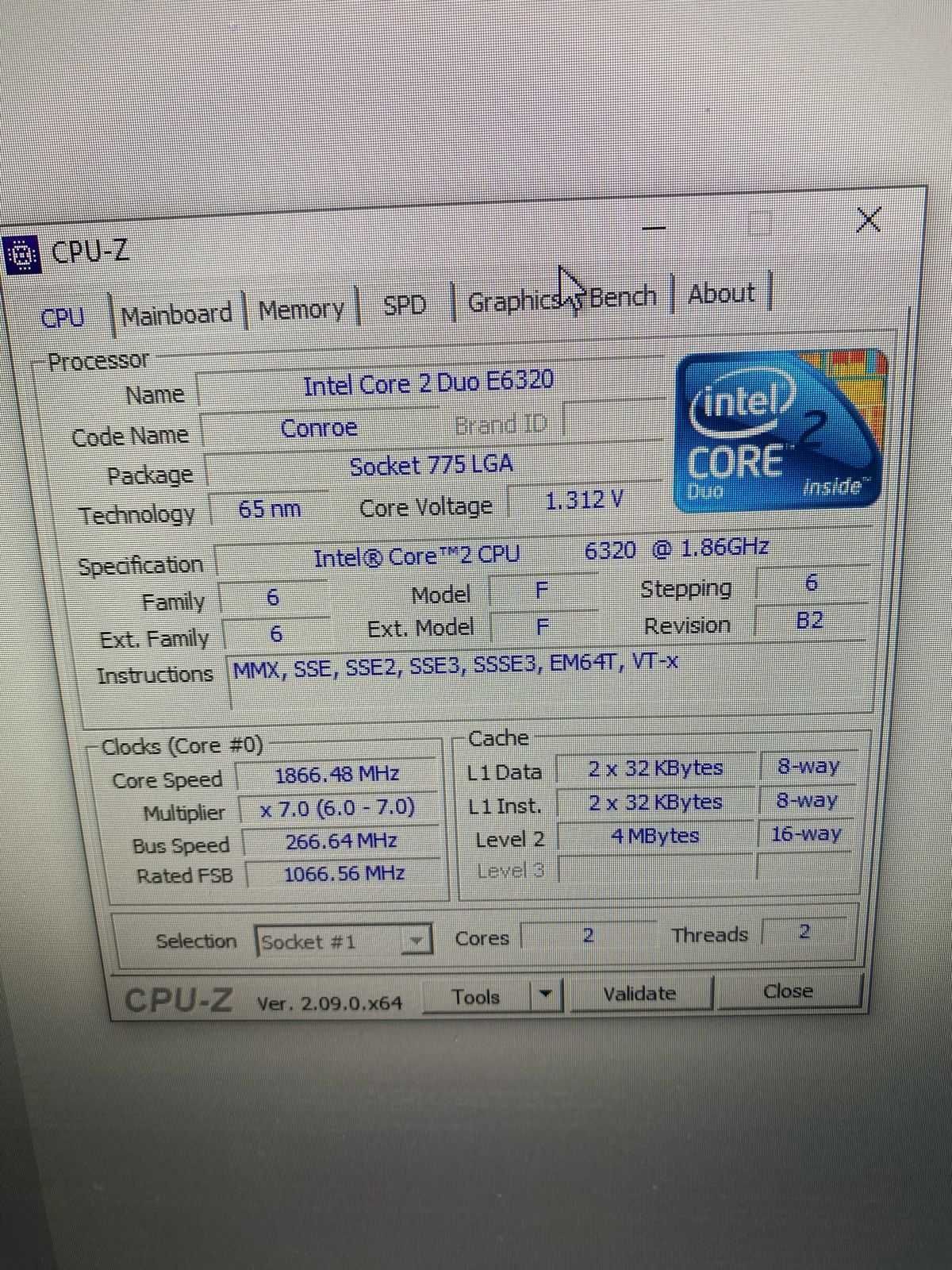 ПК Core 2 Duo E6320/4Gb/Radeon x550 256/SSD240