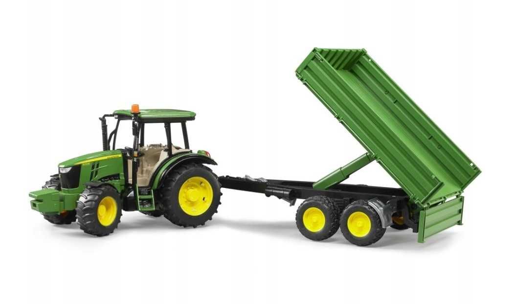 Traktor ciągnik John Deere 5115M z przyczepą Bruder