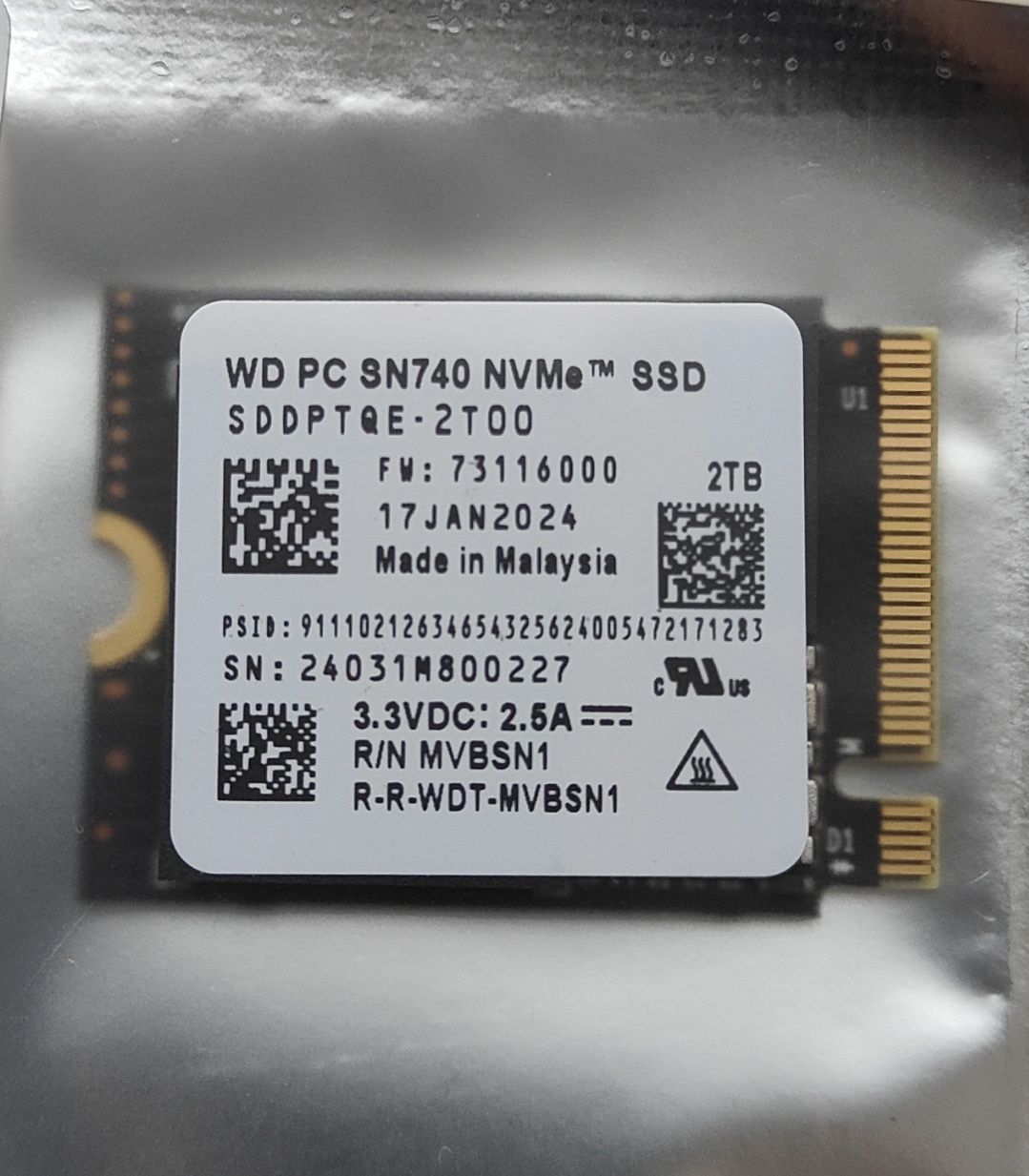 Оригінал!!! WD SN740 2TB M.2 SSD 2230 NVMe PCIe Gen 4