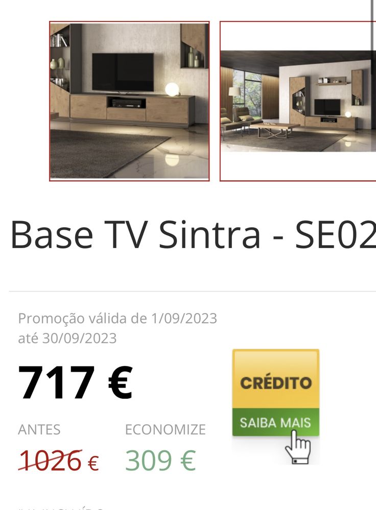 Móvel Base TV Sintra como Novo