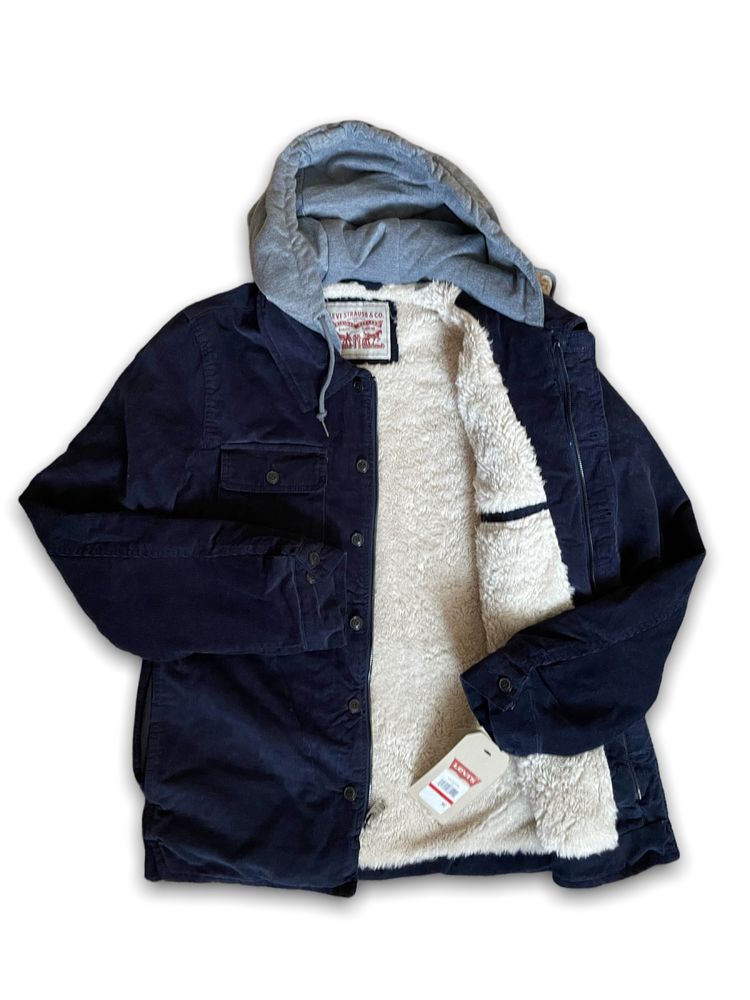 42 XS Levis sherpa шерпа вельветовая джинсовка куртка ветровка левис
