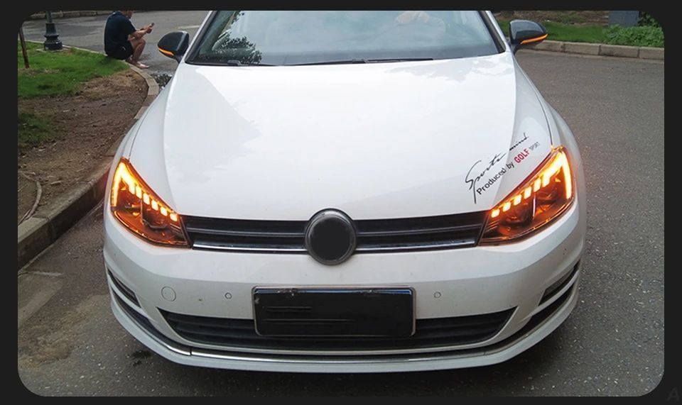 Lampy Przednie LED do VW Golf 7 - Styl Audi, Animowane DRL, Dynamiczny