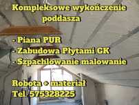 Kompleksiwe wykonczenie potdasza, Gips-Kartony, oceplenie pianka PUR
