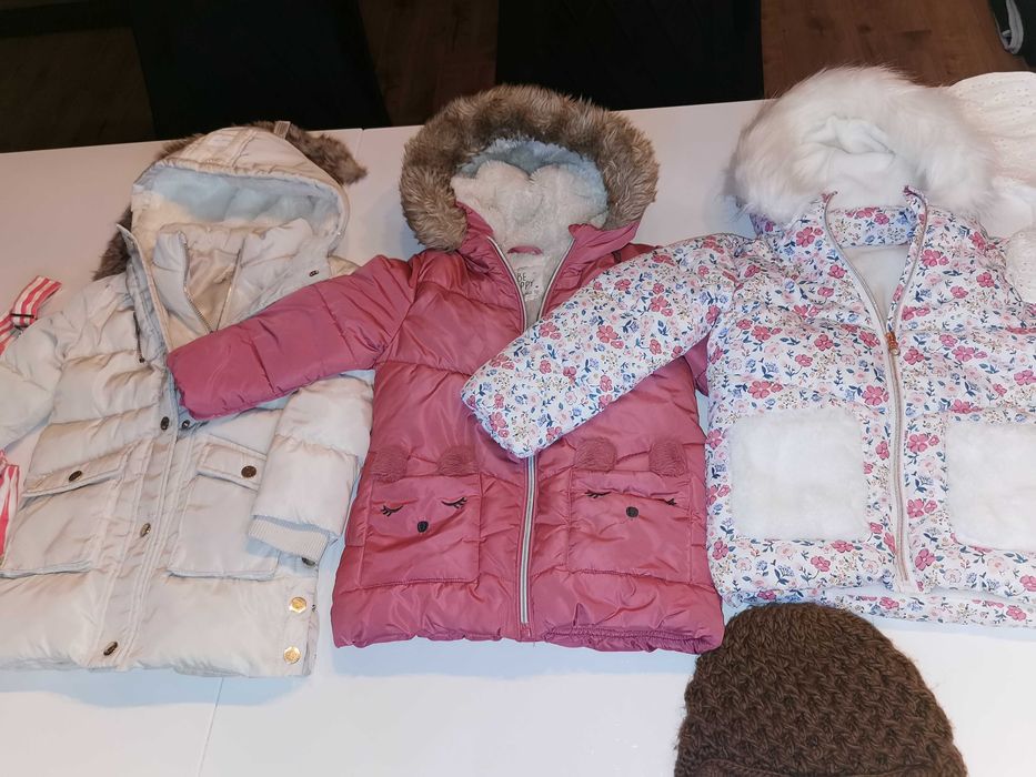 Kurki zestaw zimowy dla dziewczynki rozmiar 2-3 latka/ 98 dużo ubranek