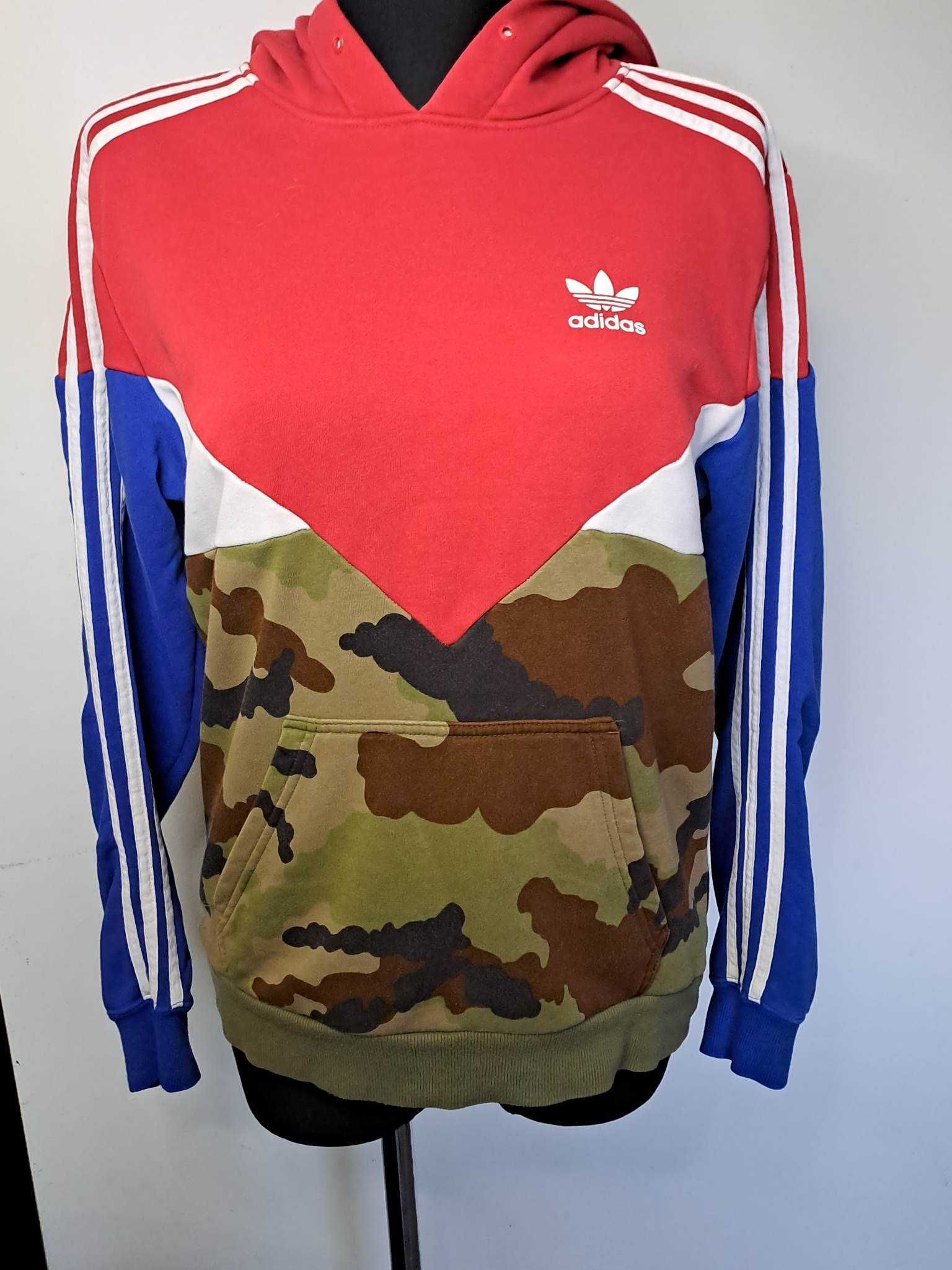 Bluza ADIDAS oryginalna moro S z kapturem kangurka