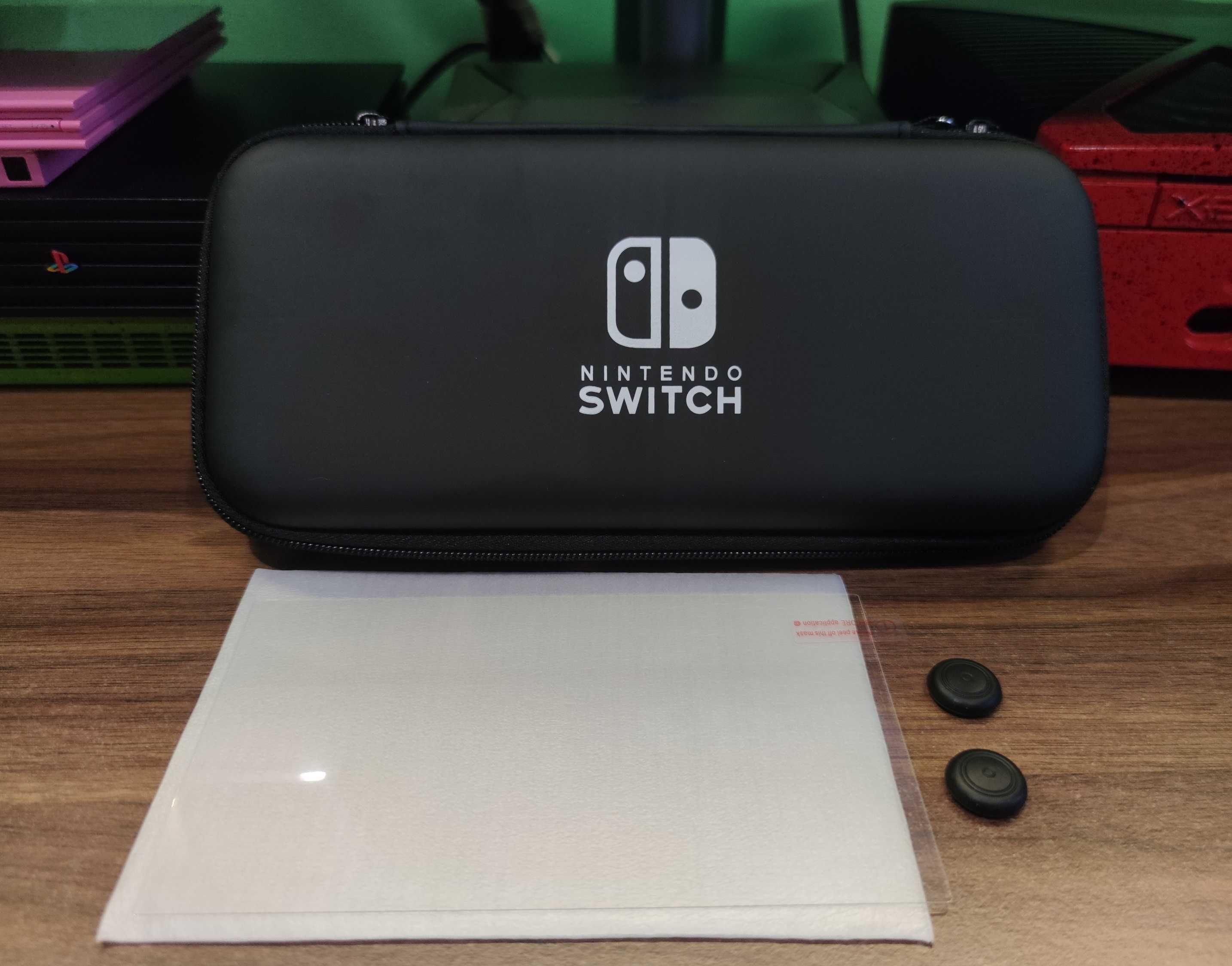 Nіntendo Switch OLED набір 3в1 Чохол скло накладки на стіки .