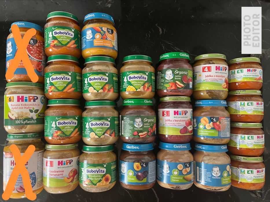 Słoiczki, obiadki, zupki, desery, Gerber, BoboVita, Hipp, Holle