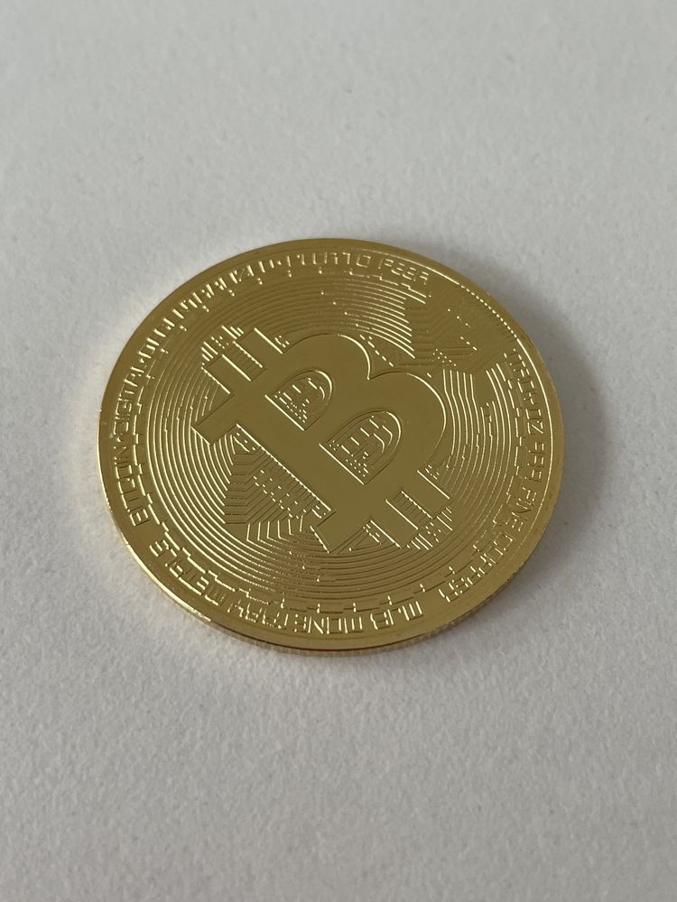 Moneta Bitcoin kolekcjonerska w kolorze złotym złota btc Koszalin