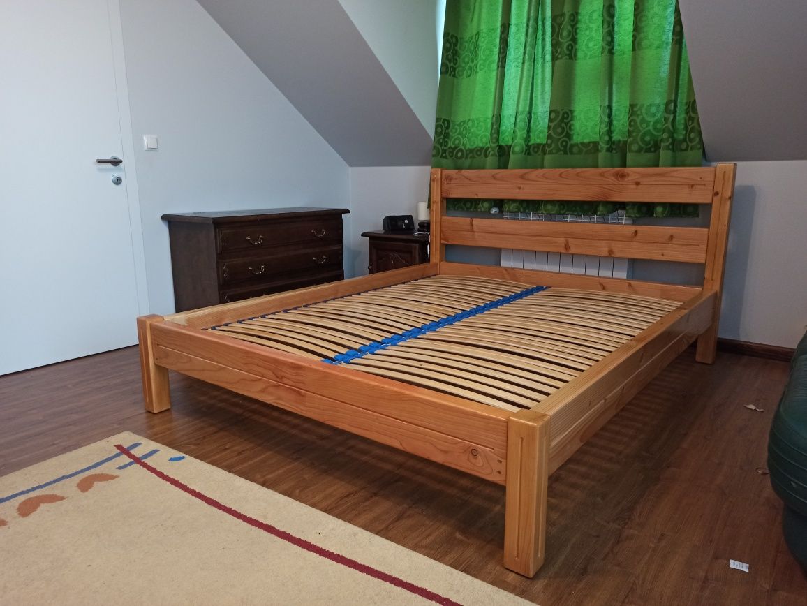 Łóżko 160x200 nowe drewno naturalne, solidna rama inne wymiary
