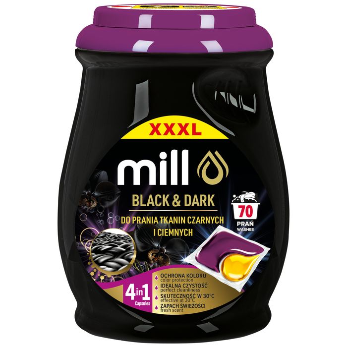 Kapsułki do prania MILL Black & Dark do czarnego i ciemnego 70szt