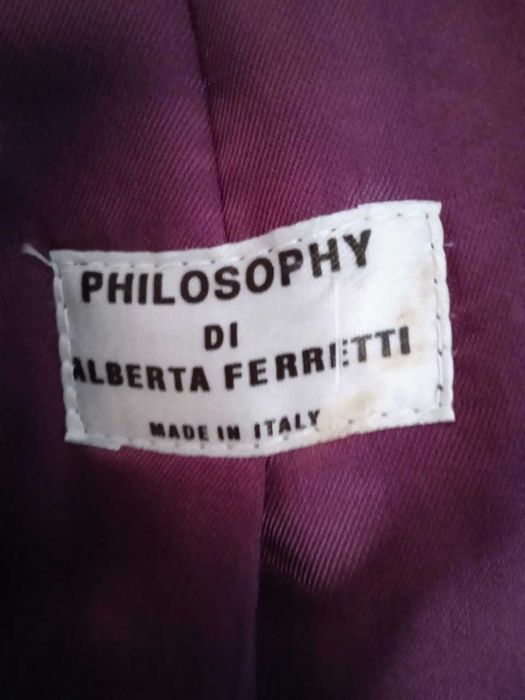 casaco de fazenda tweed, comprido, marca Alberta Ferretti