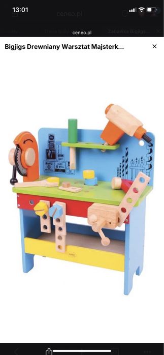 Drewniany Warsztat Majsterkowicza Z Narzędziami - Zabawka