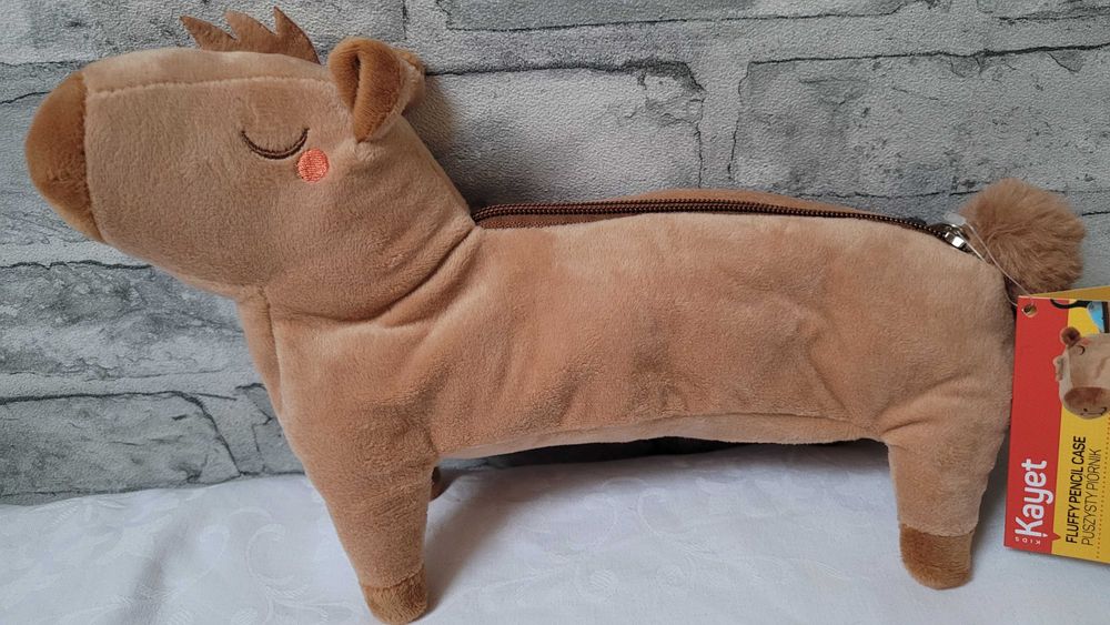 Piórnik kapibara z weluru