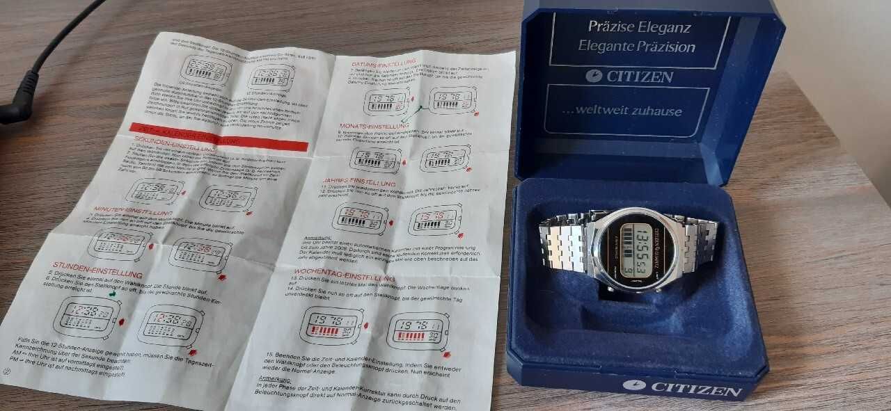 Citizen lcd lata 70 pudełko instrukcja zegarek jak seiko