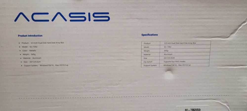 Зовнішній карман корпус Acasis 3.5/2.5 HDD/SSD, з функцією RAID