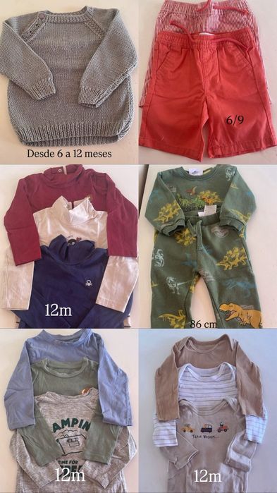 Roupas de menino de 6/12 mêses