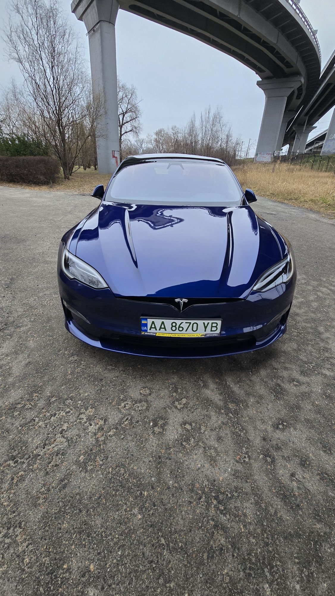Оригінальний капот синій model S plaid 2022