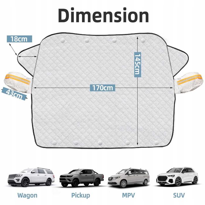 JILTLU Osłona Przednia Magnetyczna Na Szybę SUV MPV UV 170x145CM