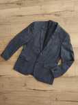 Wełniana marynarka H&M Wool Blend z lnem Granatowa Marynarka Slim Fit