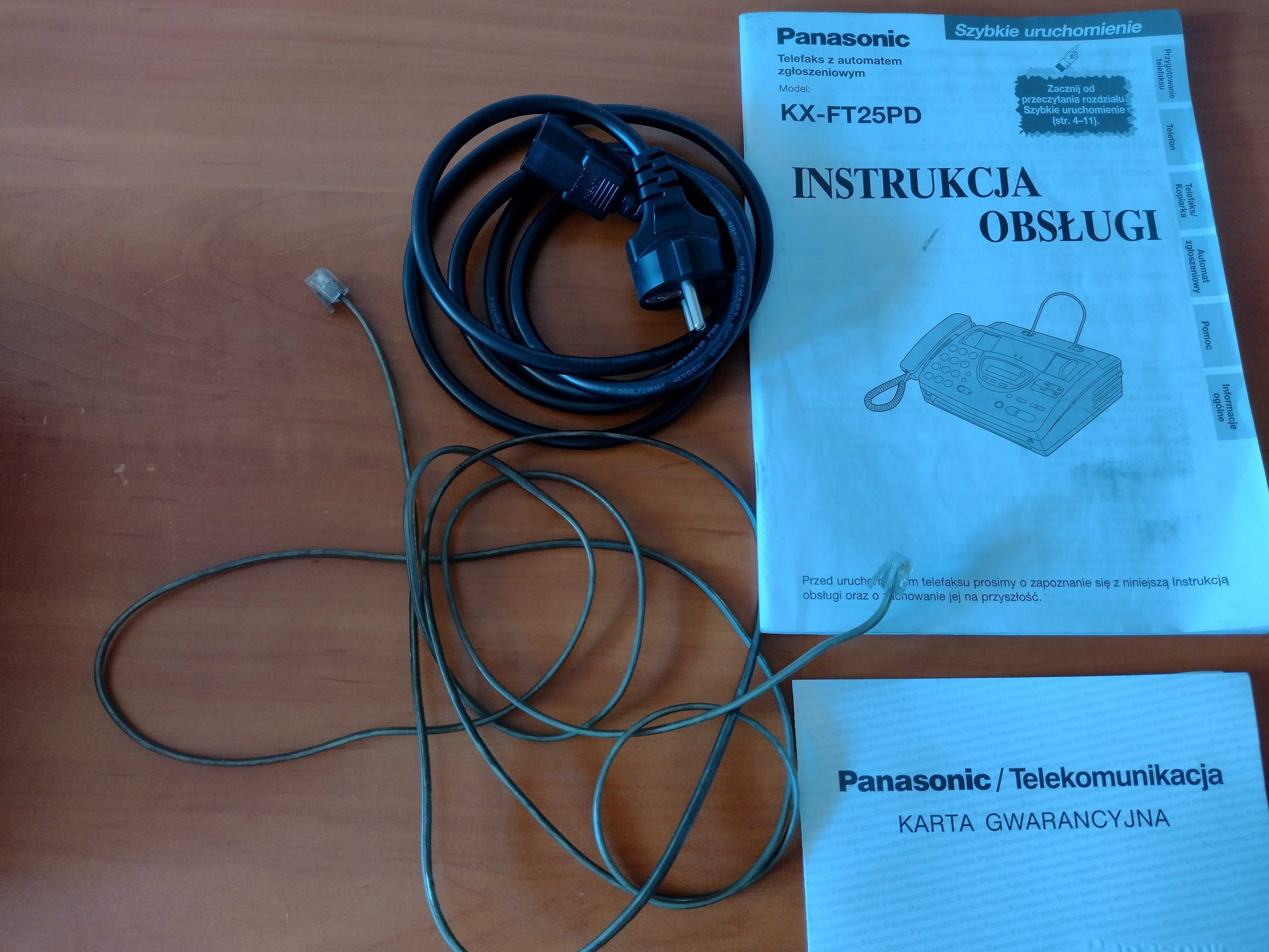 telefaks z aparatem zgłoszeniowym Panasonic KX-FT 25 PD