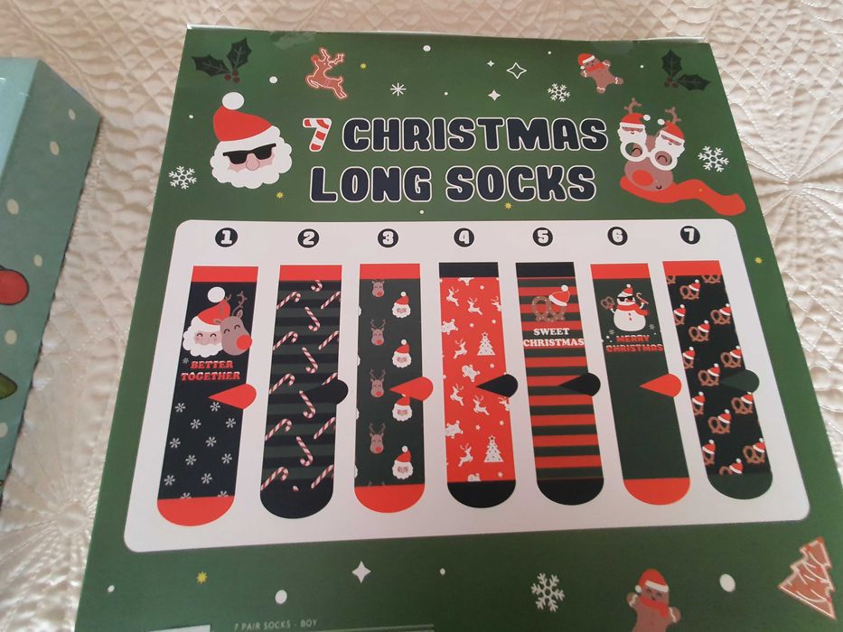 conjunto de 7 meias de natal 4-5 anos