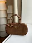 Torebka Miu Miu arcadie textile suede brown