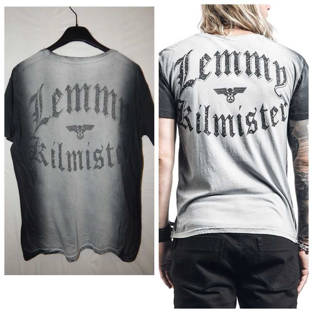 Мерчевая Футболка "Kilmister Side" чёрно-серая от Lemmy MOTOHEAD
