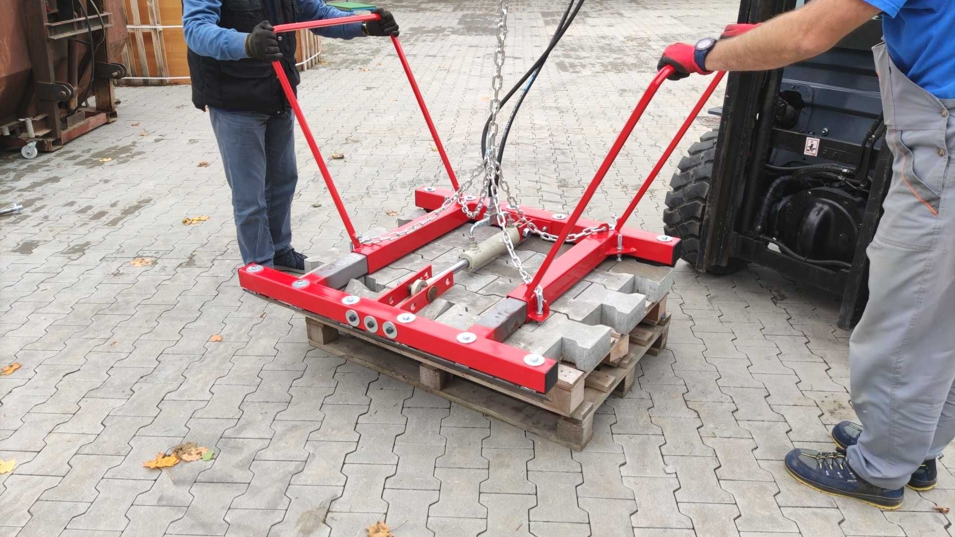Chwytak / układarka do kostki brukowej do koparki, ładowarki, wózka