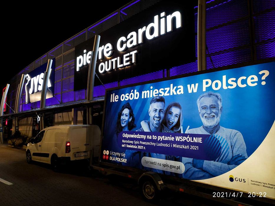Reklama mobilna Billboardy Przyczepy Busy Kampanie druk banner