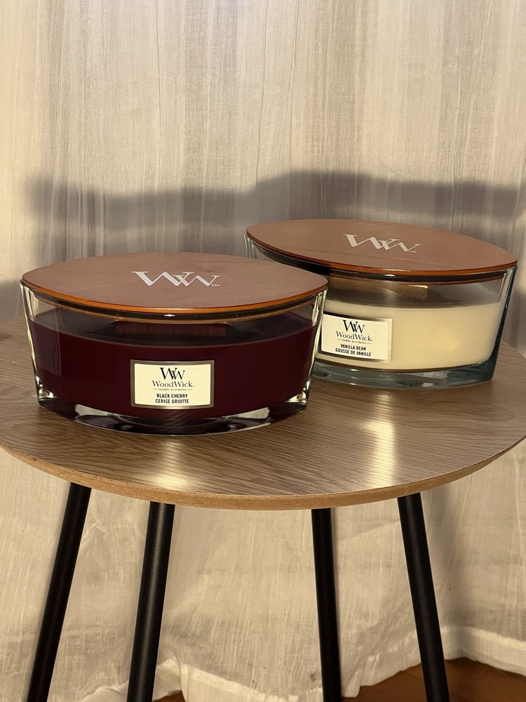 Свічка WoodWick Black Cherry, WoodWick Vanilla Bean