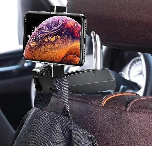 Классное крепление для сумки или телефона на подголовник в авто
