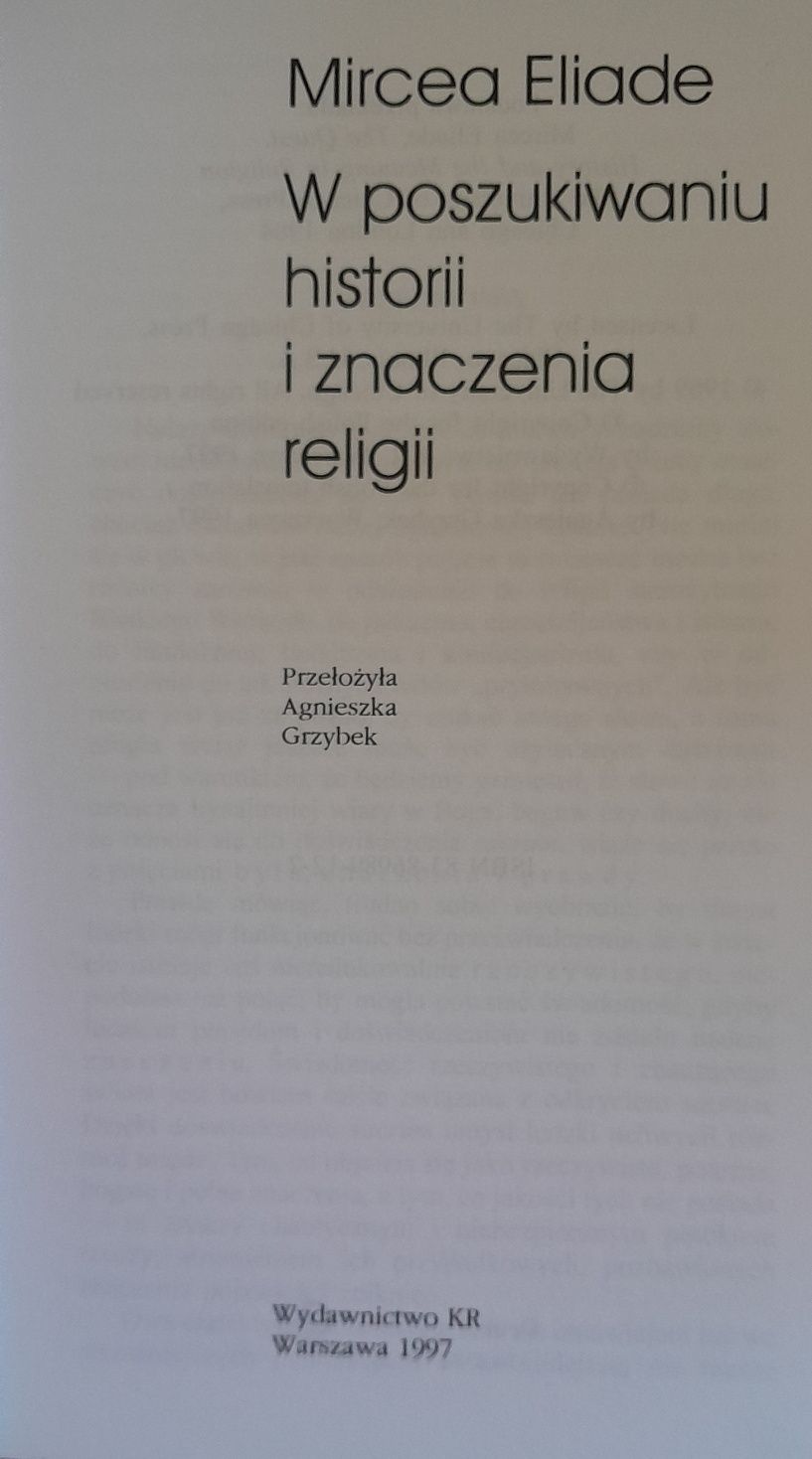 W poszukiwaniu historii i znaczenia religii, Mircea Eliade