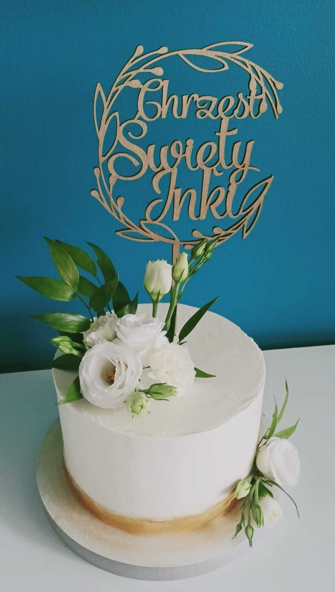Topper Chrzest Święty Ozdoba na tort Topper na roczek i  chrzest